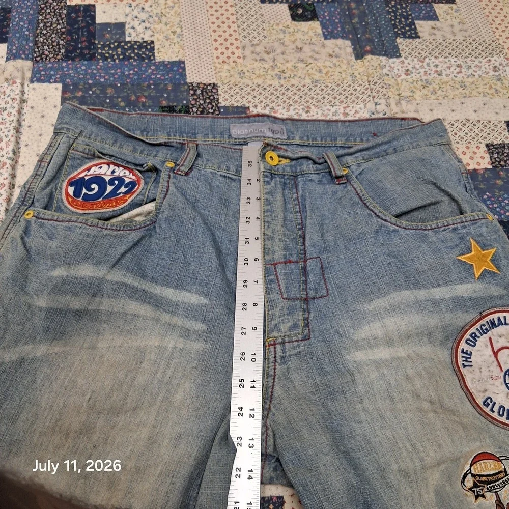 VTG Platinum Fubu Harlem Globetrotters Denim Jeans Size 38x34